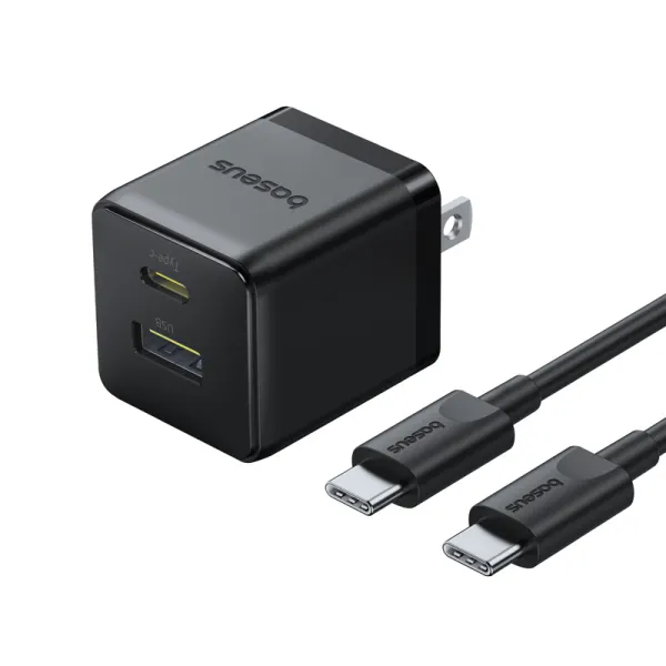 Sạc nhanh Baseus Palm 1C1A 20W US (kèm cáp mini C to C 60W dài 1m)